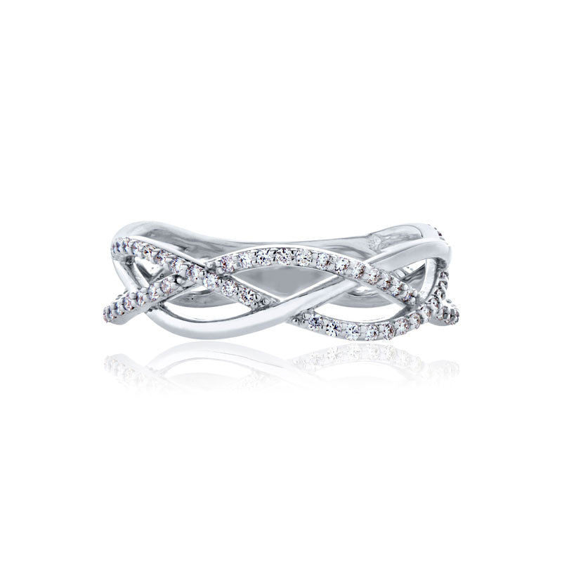 Charming Twisted Diamond Ring with Side Diamonds - Tailored Jewel